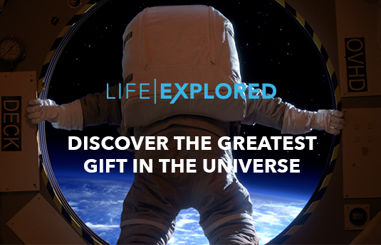Discover the greatest gift in the universe - astronaut overlooking earth